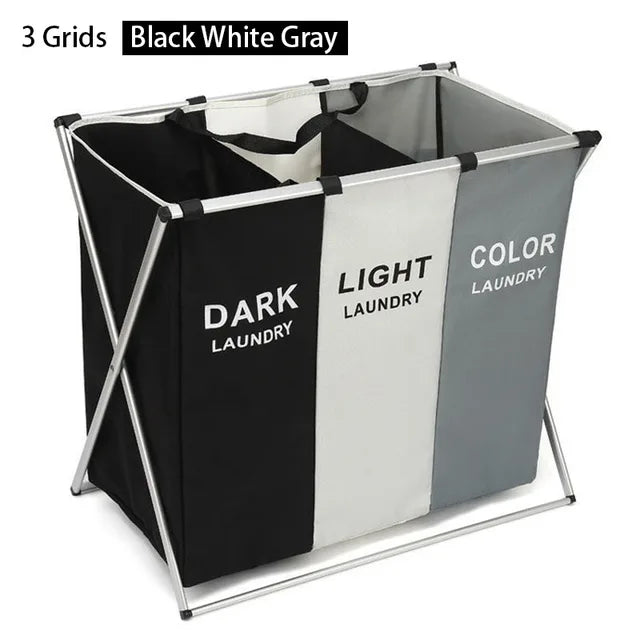 1/2/3 Girds Laundry Basket Oxford Cloth Foldable Dirty Clothes Storage Organizer Laundry Hamper Home Sundries Folding Basket