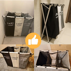 1/2/3 Girds Laundry Basket Oxford Cloth Foldable Dirty Clothes Storage Organizer Laundry Hamper Home Sundries Folding Basket