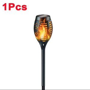 1/2/4/6/8/10/12Pcs Solar Flame Torch Light Flickering Light Waterproof Garden Decoration Outdoor Lawn Path Yard Patio Floor Lamp