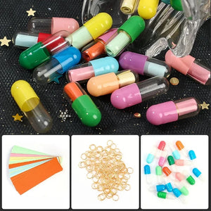 100-500pcs Message Capsule In Bottle Transparent Letter Love Pill Emoticon Smile Pills With Roll Paper Wedding Valentine's Gift