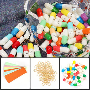 100-500pcs Message Capsule In Bottle Transparent Letter Love Pill Emoticon Smile Pills With Roll Paper Wedding Valentine's Gift