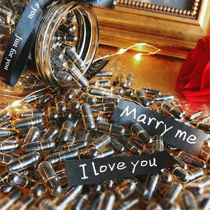 100-500pcs Message Capsule In Bottle Transparent Letter Love Pill Emoticon Smile Pills With Roll Paper Wedding Valentine's Gift