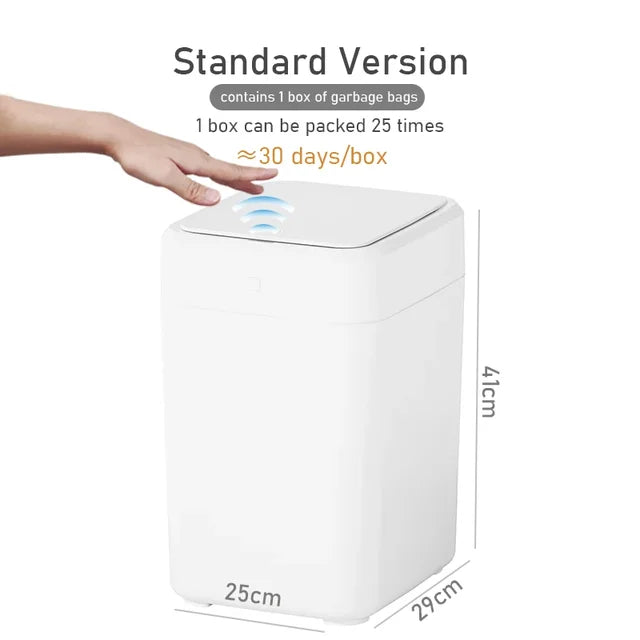 17L Automatic Bagging Trash Can Intelligent Sensor Kitchen Garbage Bin Smart Bathroom Self Bagging Trash Can Home Wastebasket