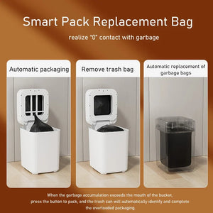 17L Automatic Bagging Trash Can Intelligent Sensor Kitchen Garbage Bin Smart Bathroom Self Bagging Trash Can Home Wastebasket