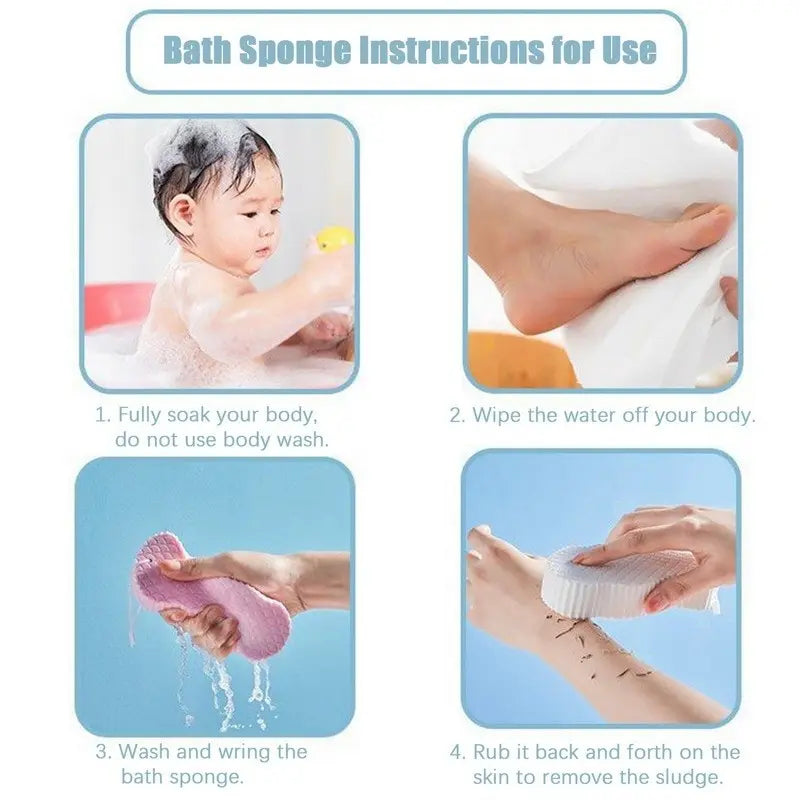 1pc Soft Sponge Body Scrubber Bath Exfoliating Scrub Sponge Shower Brush Body Skin Remover Exfoliante