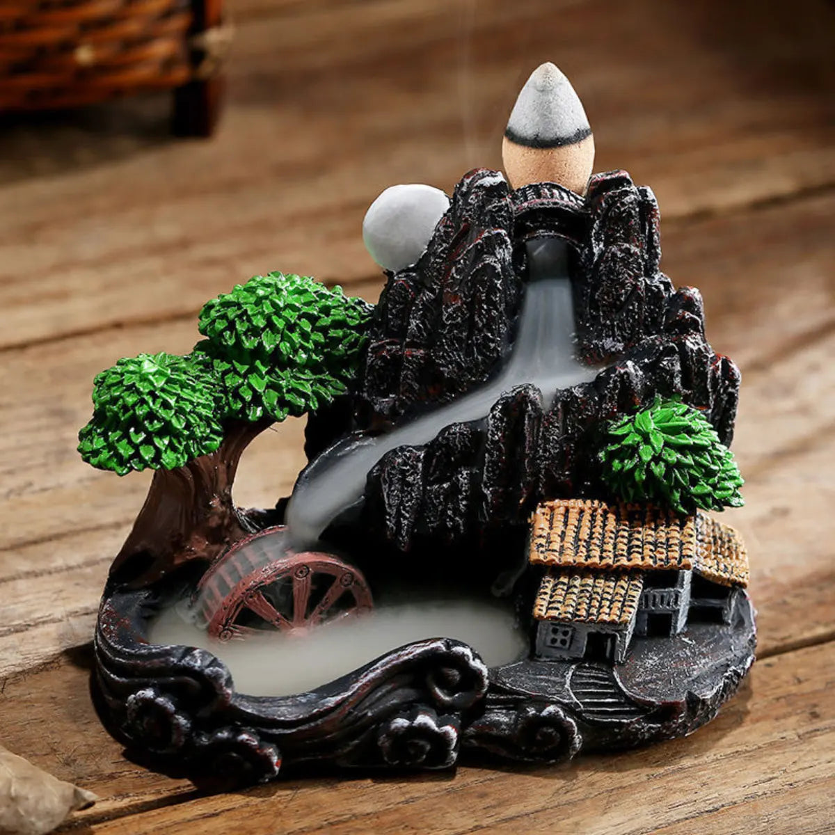 1pcs resin backflow incense burner, a new retro backflow decoration for home indoor tea dishes