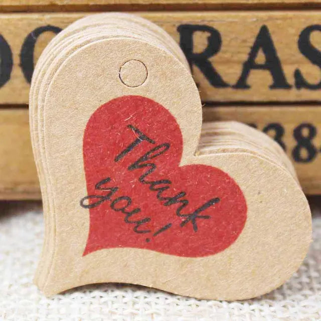 200pcs New design kraft/white Handmade tag,paper vintage red heart Handmade gift tag  products swing Handmade with love hang tag