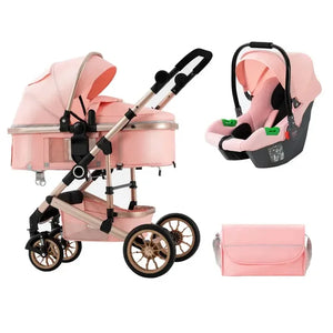 2023 High Landscape Baby Stroller 3 in 1 With Car Seat and Stroller Luxury Infant Stroller Set Newborn Baby Car Seat Trolley