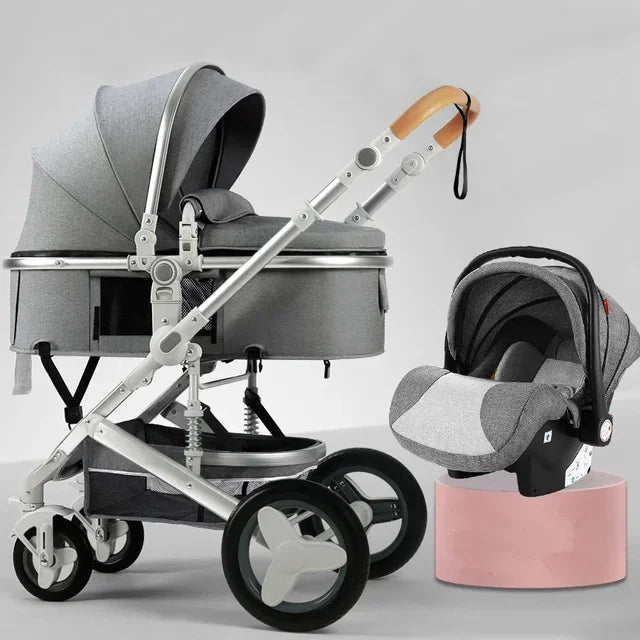 2023 High Landscape Baby Stroller 3 in 1 With Car Seat and Stroller Luxury Infant Stroller Set Newborn Baby Car Seat Trolley