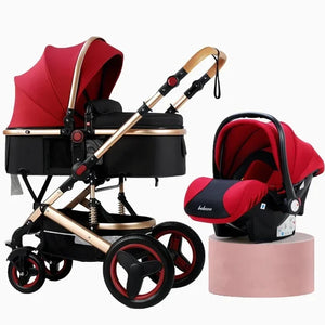 2023 High Landscape Baby Stroller 3 in 1 With Car Seat and Stroller Luxury Infant Stroller Set Newborn Baby Car Seat Trolley