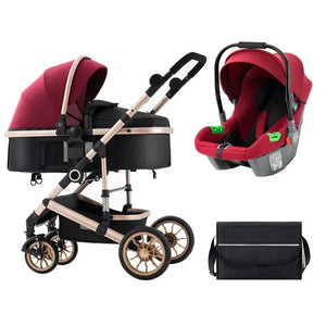 2023 High Landscape Baby Stroller 3 in 1 With Car Seat and Stroller Luxury Infant Stroller Set Newborn Baby Car Seat Trolley