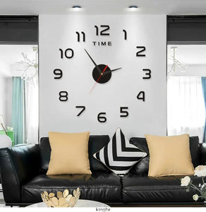 2023 Modern Design Large Wall Clock 3D DIY Quartz Clocks Fashion Watches Acrylic Mirror Stickers Living Room Home Decor Horloge