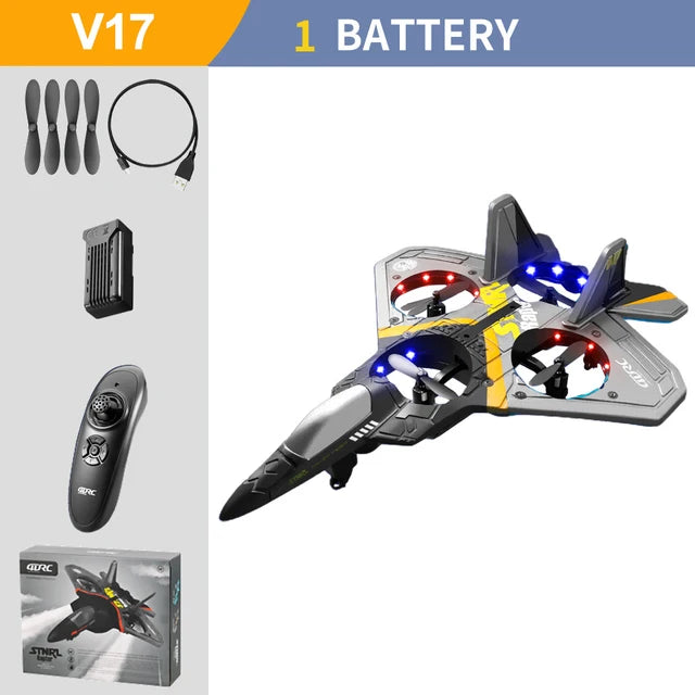 2023 New V17 RC Remote Control Airplane 2.4G Remote Control Fighter Hobby Plane Glider Airplane EPP Foam Toys RC Drone Kids Gift