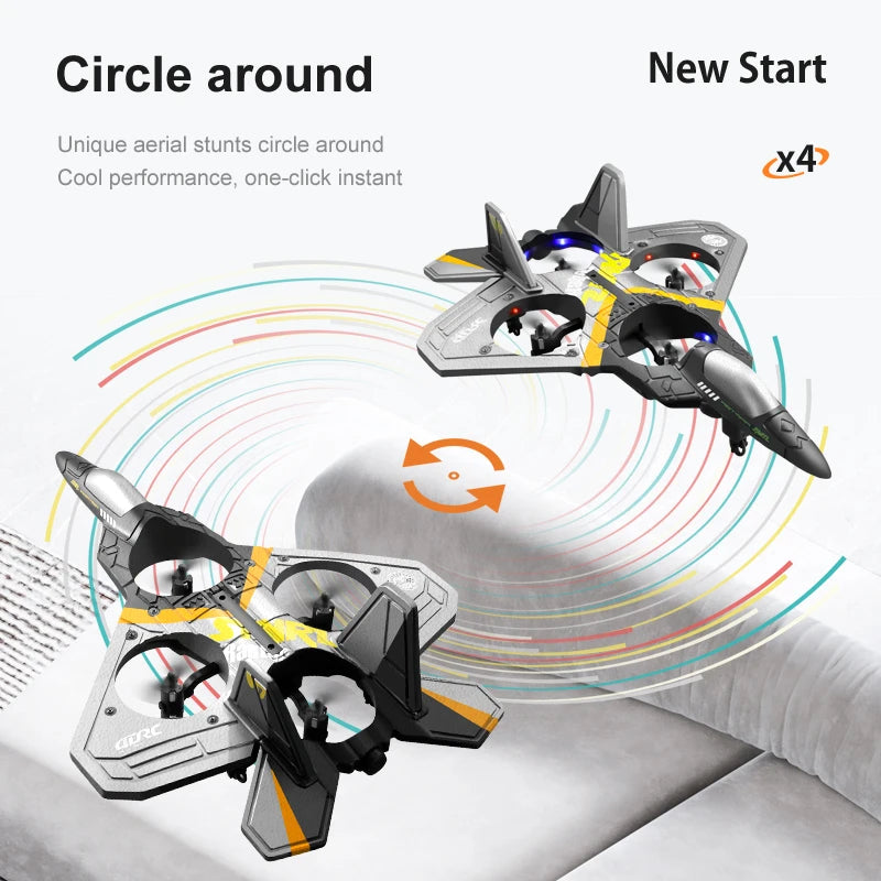 2023 New V17 RC Remote Control Airplane 2.4G Remote Control Fighter Hobby Plane Glider Airplane EPP Foam Toys RC Drone Kids Gift