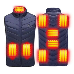 21 HEATING ZONES Heated Vest Men Women Heated Jacket Winter Warm USB Self Heating Thermal Vest Heating Down Jacket