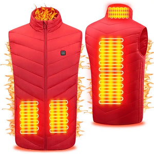 21 HEATING ZONES Heated Vest Men Women Heated Jacket Winter Warm USB Self Heating Thermal Vest Heating Down Jacket