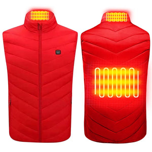 21 HEATING ZONES Heated Vest Men Women Heated Jacket Winter Warm USB Self Heating Thermal Vest Heating Down Jacket