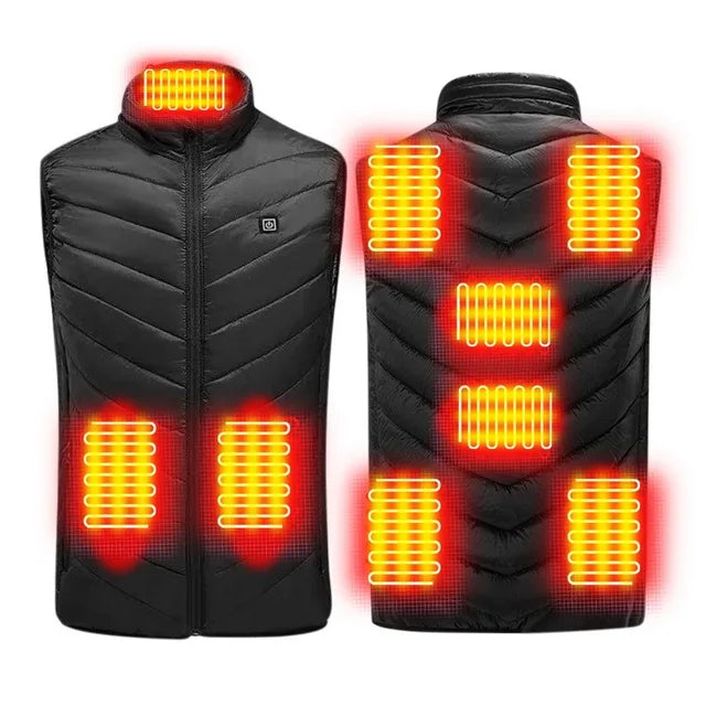 21 HEATING ZONES Heated Vest Men Women Heated Jacket Winter Warm USB Self Heating Thermal Vest Heating Down Jacket