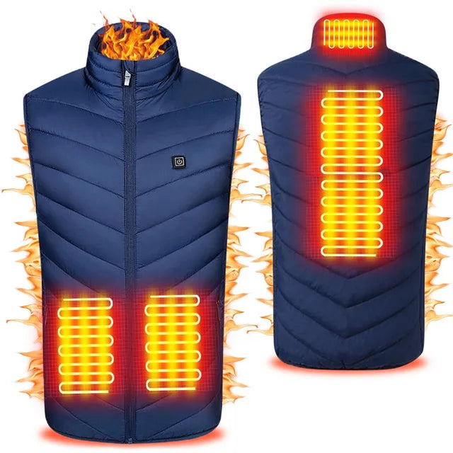 21 HEATING ZONES Heated Vest Men Women Heated Jacket Winter Warm USB Self Heating Thermal Vest Heating Down Jacket