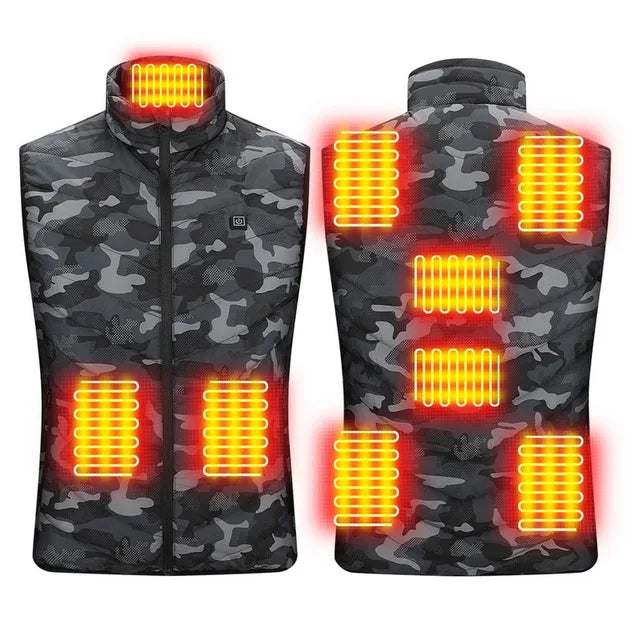 21 HEATING ZONES Heated Vest Men Women Heated Jacket Winter Warm USB Self Heating Thermal Vest Heating Down Jacket