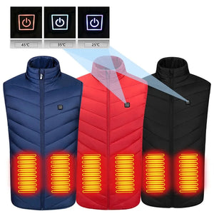 21 HEATING ZONES Heated Vest Men Women Heated Jacket Winter Warm USB Self Heating Thermal Vest Heating Down Jacket