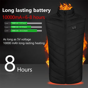 21 HEATING ZONES Heated Vest Men Women Heated Jacket Winter Warm USB Self Heating Thermal Vest Heating Down Jacket