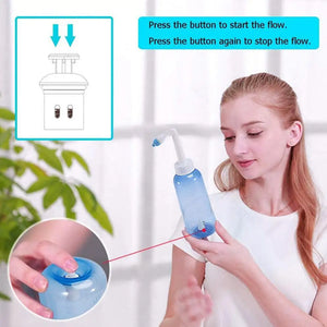 300mL Nose Nasal Wash System Pot Sinus Allergies Relief Rinse Neti Children Adults Plastic Blue Bottle Equipment Practical New