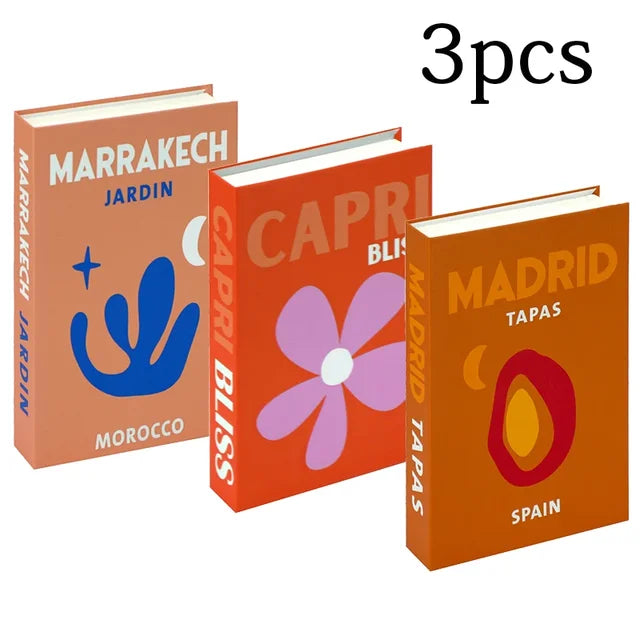 3Pcs Fashion Fake Book Openable Book Box Storage Living Room Decoration Coffee Table Ornaments Club Hotel Prop Books Decoration