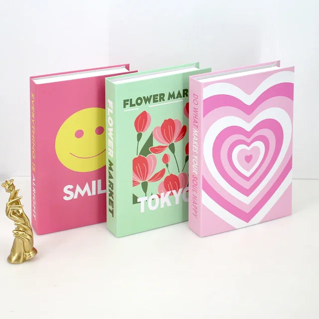 3Pcs Fashion Fake Book Openable Book Box Storage Living Room Decoration Coffee Table Ornaments Club Hotel Prop Books Decoration