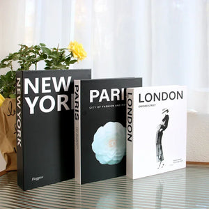 3Pcs Fashion Fake Book Openable Book Box Storage Living Room Decoration Coffee Table Ornaments Club Hotel Prop Books Decoration