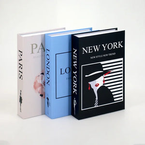 3Pcs Fashion Fake Book Openable Book Box Storage Living Room Decoration Coffee Table Ornaments Club Hotel Prop Books Decoration