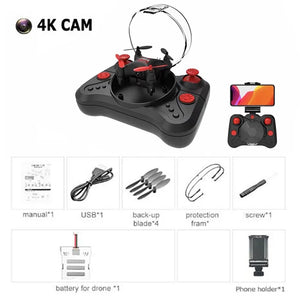 4K Mini Drone With HD Camera Pocket Wifi Rc Quadcopter Selfie Foldable Dron Children Outdoor/Indoor Drone Toys