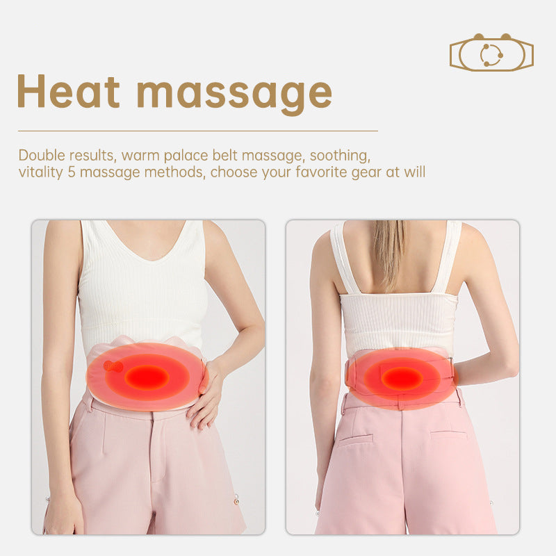 App Abdomen And Waist Warm Palace Massage Belt Treasure Uterus Belt For Pain Relief Front And Rear Double Zone Heating