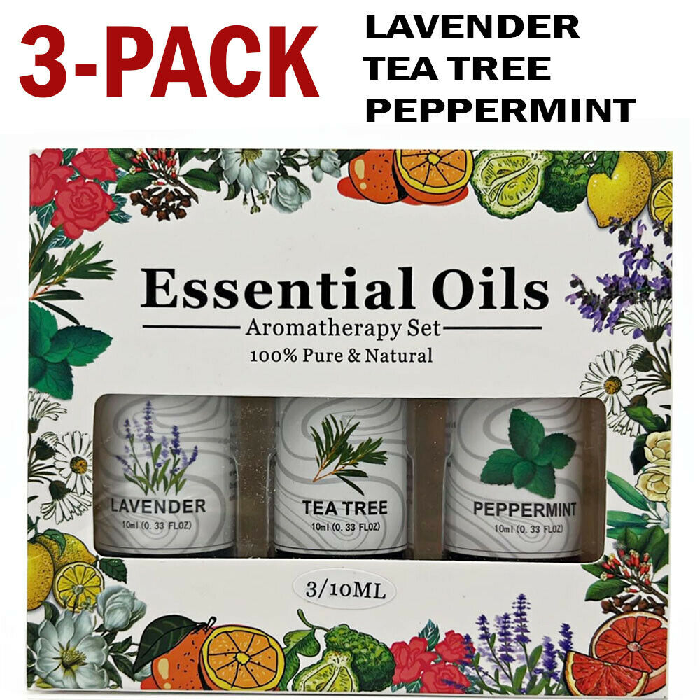 3 Pack - Aromatherapy Essential Oils Gift Set For Humidifiers Oil Diffuser Mist