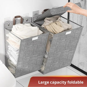 Dirty Clothes Basket Foldable Home Dormitory Dormitory Multifunctional Organization Storage Wall Hanging Basket