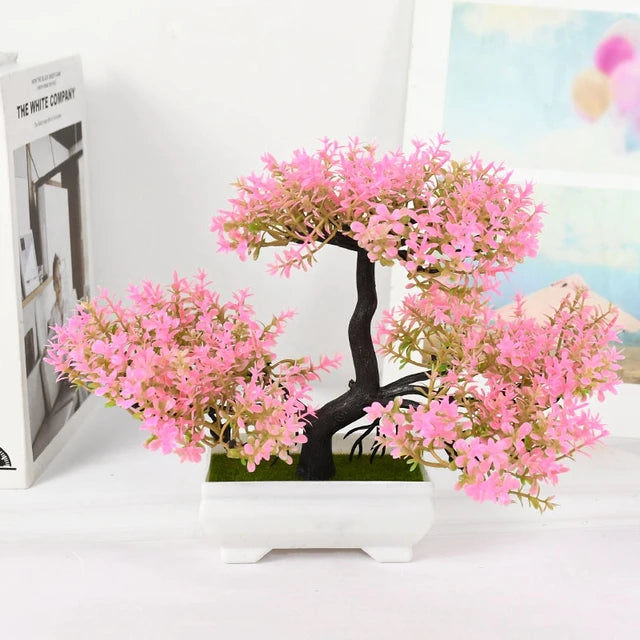 Artificial Plants Bonsai Small Tree Pot Fake Plant Flowers Potted Ornaments For Home Room Table Decoration Hotel Garden Decor