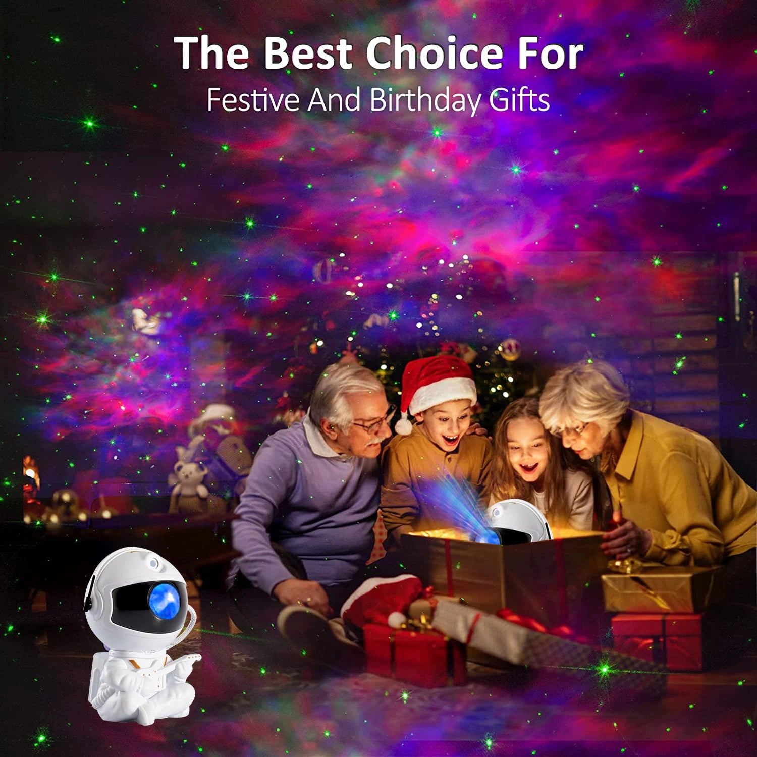 Astronaut Galaxy Starry Sky Projector Night Light Remote Control Nebula Projection Lamps For Bedroom Home Kids Birthday Gift