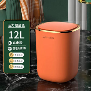 Automatic Sensor Trash Can 12L High Capacity Wastebasket Bathroom Smart Trash Can Kitchen Baskets Toilet Recycle Bin Home