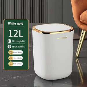 Automatic Sensor Trash Can 12L High Capacity Wastebasket Bathroom Smart Trash Can Kitchen Baskets Toilet Recycle Bin Home