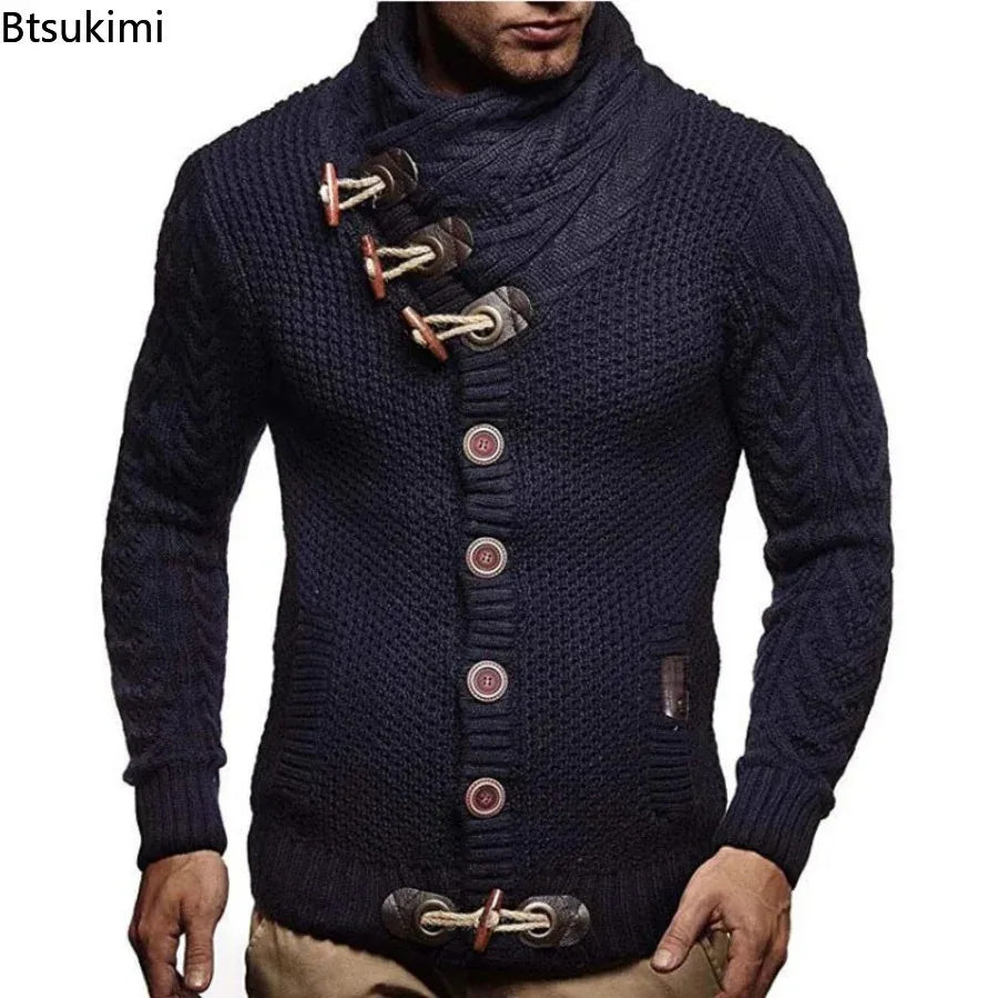 Autumn Winter Man Sweaters Streetwear Clothes Turtleneck Sweater Men Long Sleeve Knitted Pullovers Soft Warm Basic Sweater Male