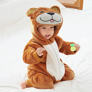 Baby Rompers Winter Kigurumi Lion Costume For Girls Boys Toddler Animal Jumpsuit Infant Clothes Pyjamas Kids Overalls Ropa Bebes