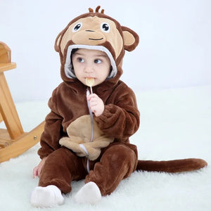 Baby Rompers Winter Kigurumi Lion Costume For Girls Boys Toddler Animal Jumpsuit Infant Clothes Pyjamas Kids Overalls Ropa Bebes