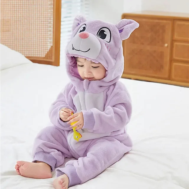 Baby Rompers Winter Kigurumi Lion Costume For Girls Boys Toddler Animal Jumpsuit Infant Clothes Pyjamas Kids Overalls Ropa Bebes