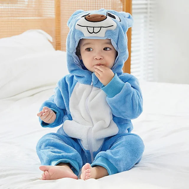 Baby Rompers Winter Kigurumi Lion Costume For Girls Boys Toddler Animal Jumpsuit Infant Clothes Pyjamas Kids Overalls Ropa Bebes