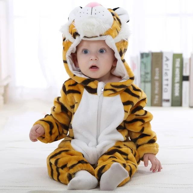 Baby Rompers Winter Kigurumi Lion Costume For Girls Boys Toddler Animal Jumpsuit Infant Clothes Pyjamas Kids Overalls Ropa Bebes