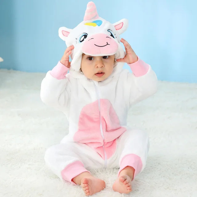 Baby Rompers Winter Kigurumi Lion Costume For Girls Boys Toddler Animal Jumpsuit Infant Clothes Pyjamas Kids Overalls Ropa Bebes