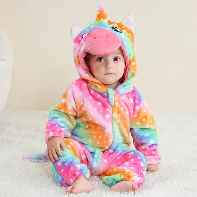 Baby Rompers Winter Kigurumi Lion Costume For Girls Boys Toddler Animal Jumpsuit Infant Clothes Pyjamas Kids Overalls Ropa Bebes