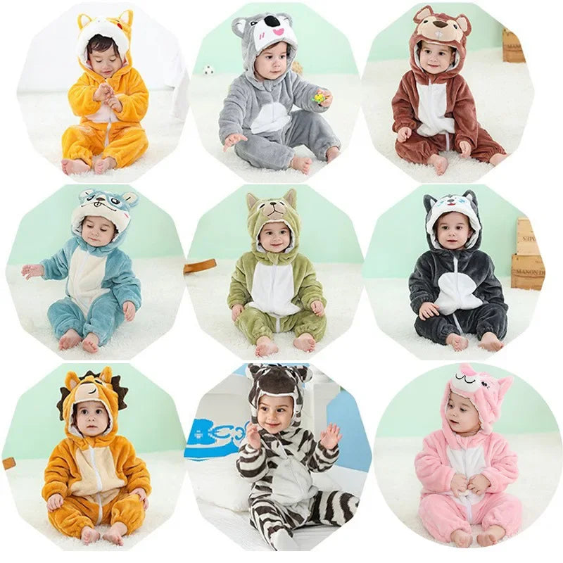 Baby Rompers Winter Kigurumi Lion Costume For Girls Boys Toddler Animal Jumpsuit Infant Clothes Pyjamas Kids Overalls Ropa Bebes