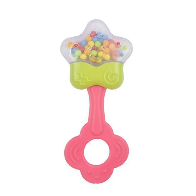 Baby Toys 0 12 Months Rotating Rattle Ball Grasping Activity Baby Development Toy Silicone Teether Baby Sensory Toys for Babies