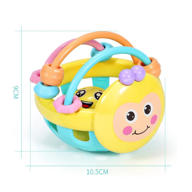 Baby Toys 0 12 Months Rotating Rattle Ball Grasping Activity Baby Development Toy Silicone Teether Baby Sensory Toys for Babies